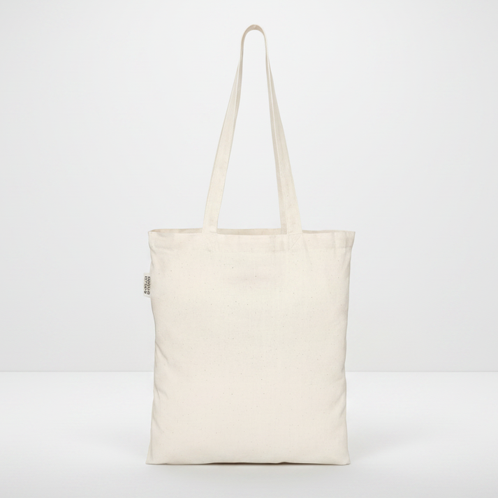 Recycled 5oz Long Handle Cotton Shopper - Natural
