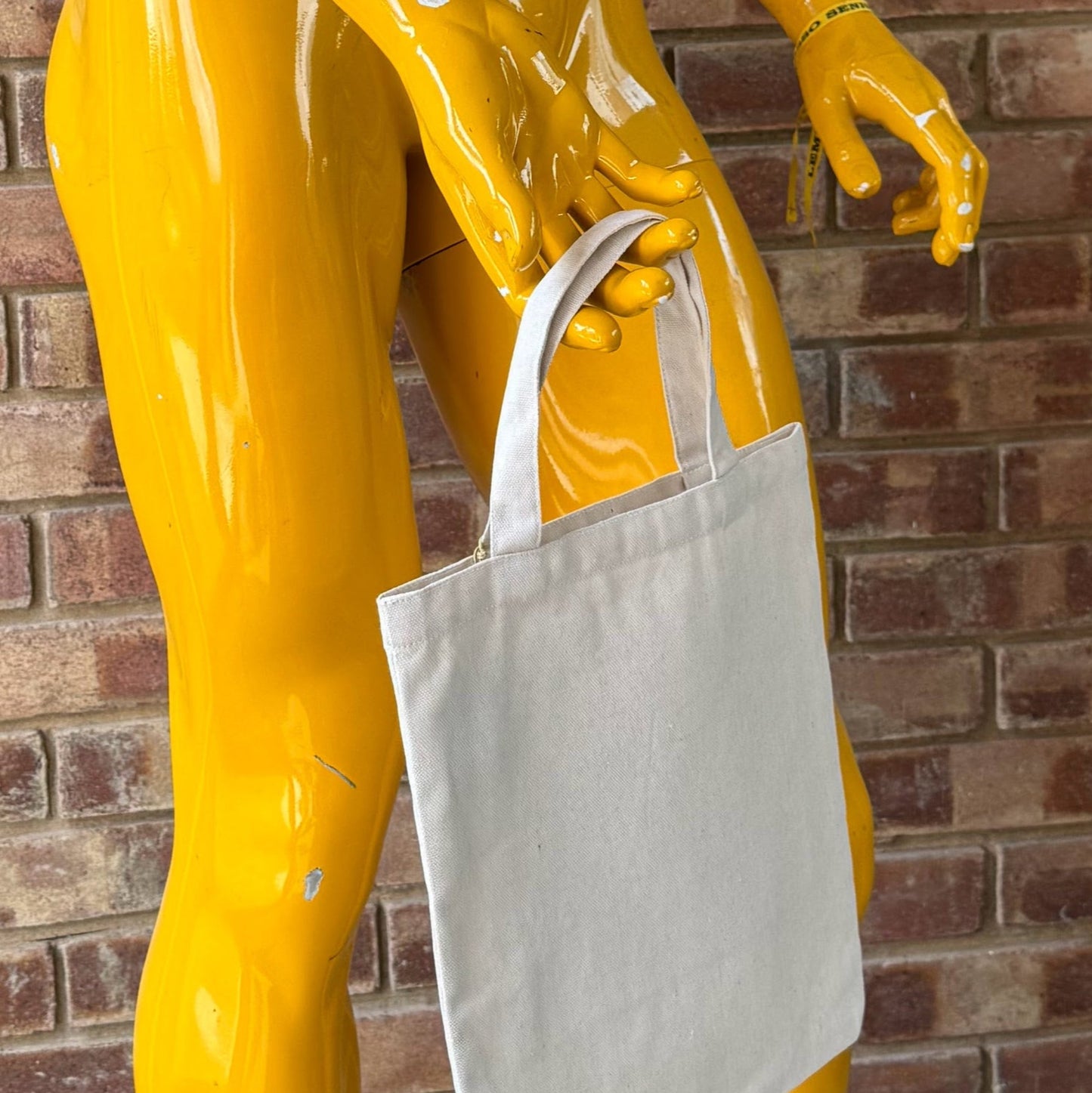 Blank Mini Tote Bag, Recycled Cotton - Natural (T3)