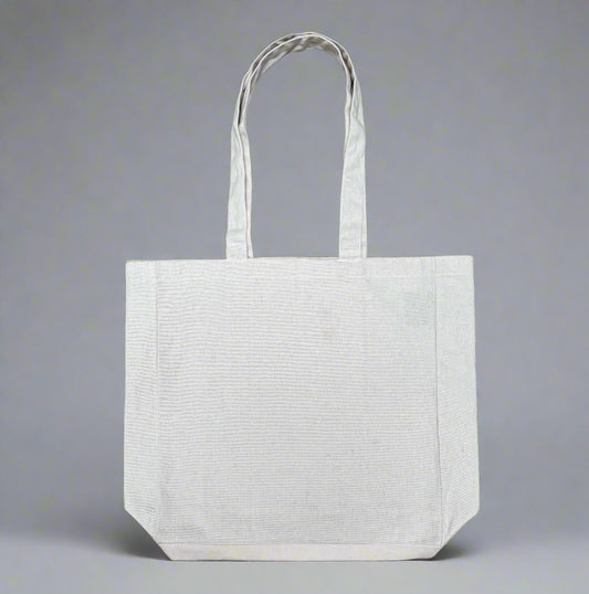 Blank Square Tote Bag, Recycled Cotton - Natural (T6)