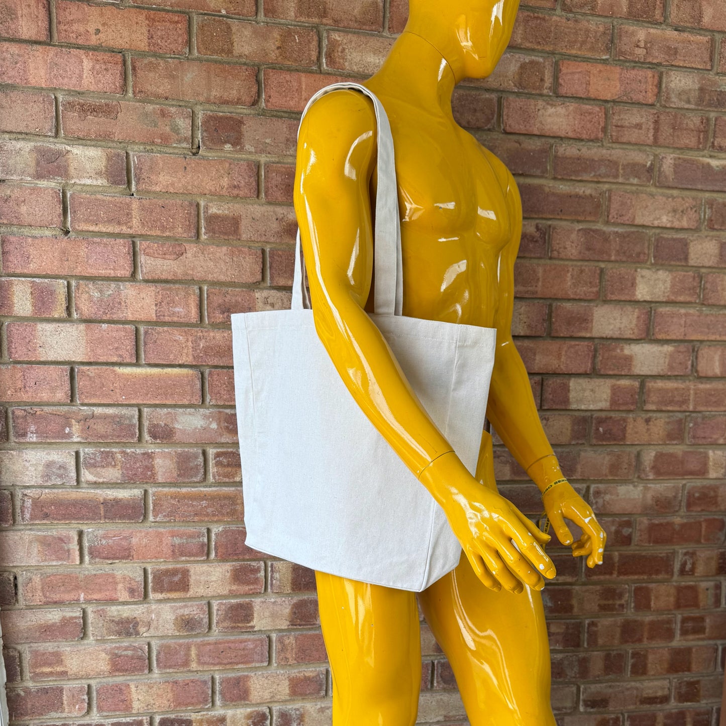 Blank Square Tote Bag, Recycled Cotton - Natural (T6)
