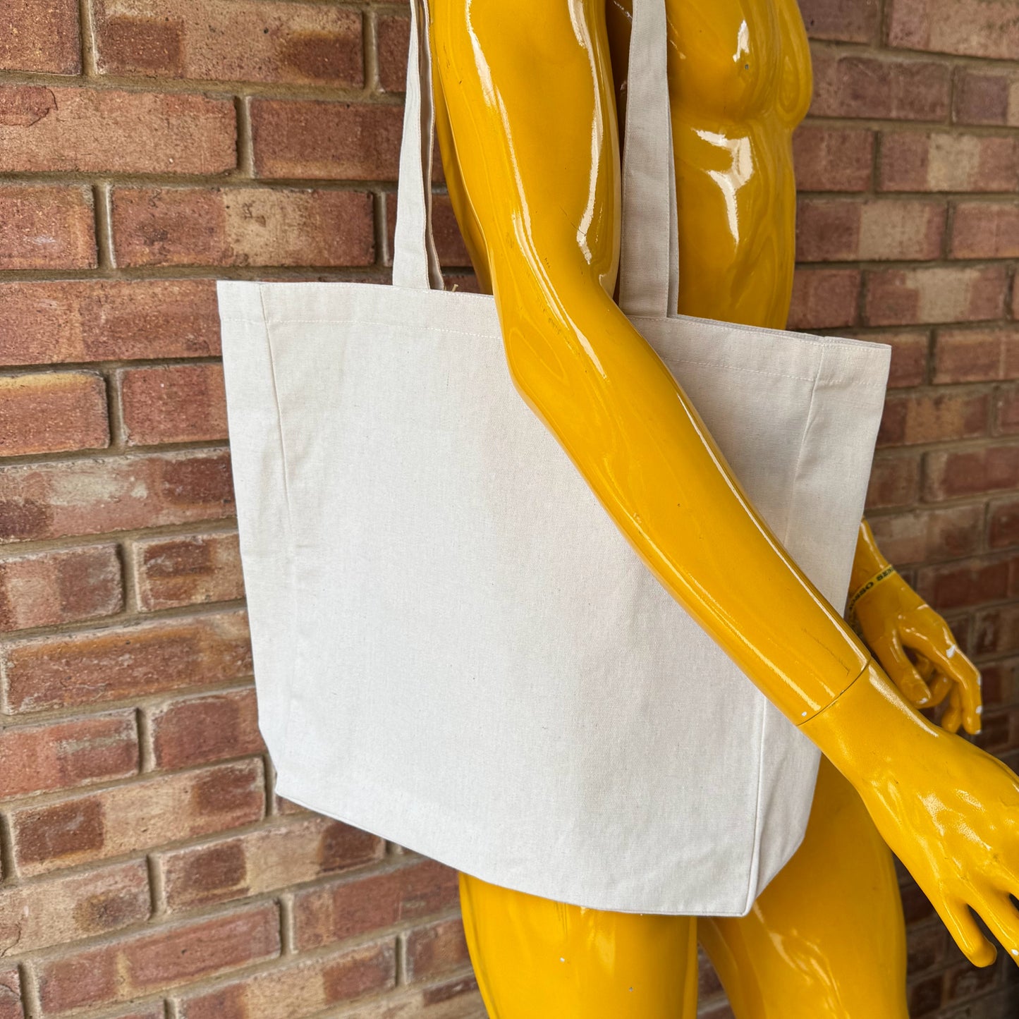 Blank Square Tote Bag, Recycled Cotton - Natural (T6)