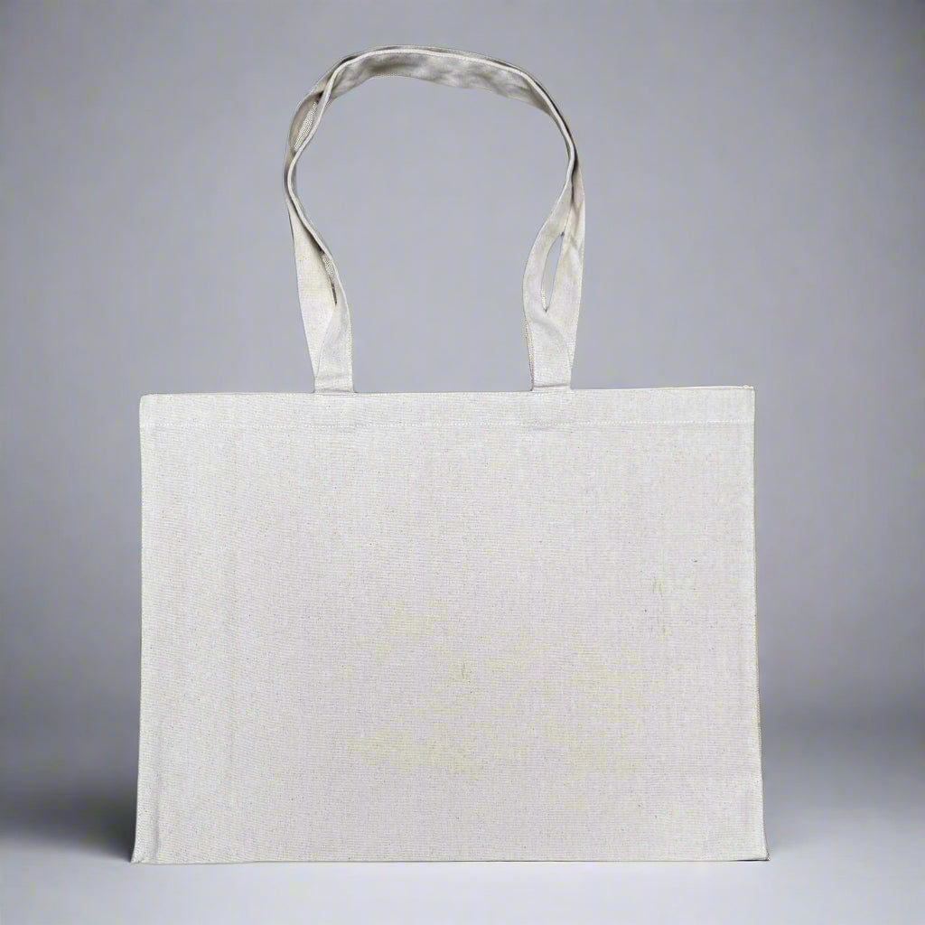 Blank Over Tote Bag, Recycled Cotton Tote - Natural (T9)