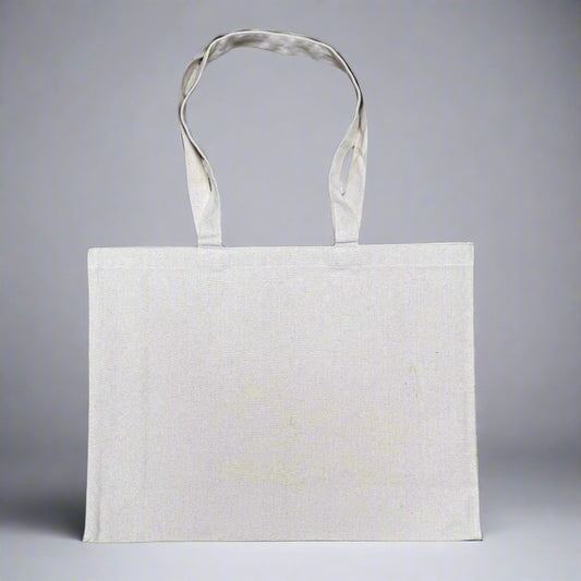 Blank Over Tote Bag, Recycled Cotton Tote - Natural (T9)